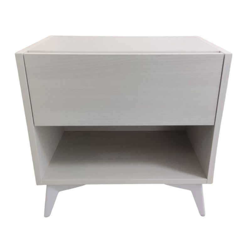 Mesa Cabeceira AQUA 1 Gaveta Carvalho Glacial c/Pés Brancos Ref. AQ2101