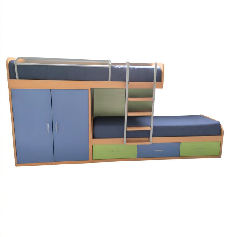 Beliche Kids Comboio com Roupeiro Faia + Verde + Azul