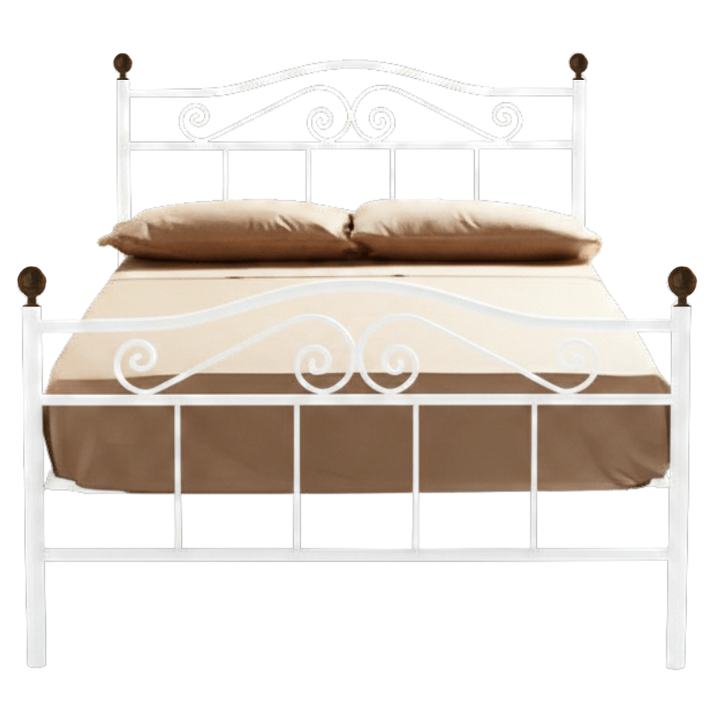 Cama Ferro Branca Ref. 166 para Colchão 183x133 cm