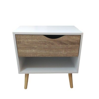 Mesa de Cabeceira Branca 1 Gaveta Ref. 5271