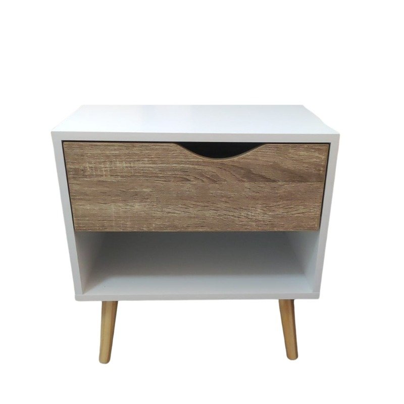 Mesa de Cabeceira Branca 1 Gaveta Ref. 5271
