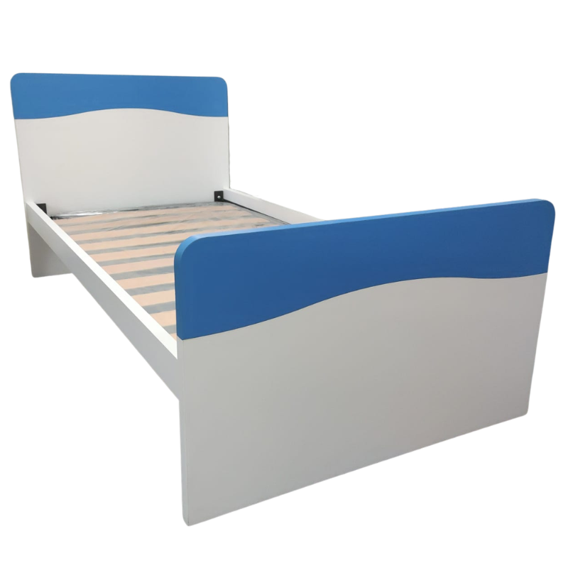 Conjunto Cama para col 190x90cm + Mesa de Cabeceira Azul+Branco - Image 3