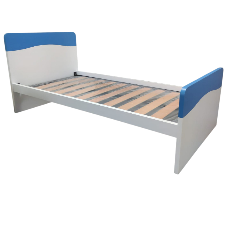 Conjunto Cama para col 190x90cm + Mesa de Cabeceira Azul+Branco - Image 2