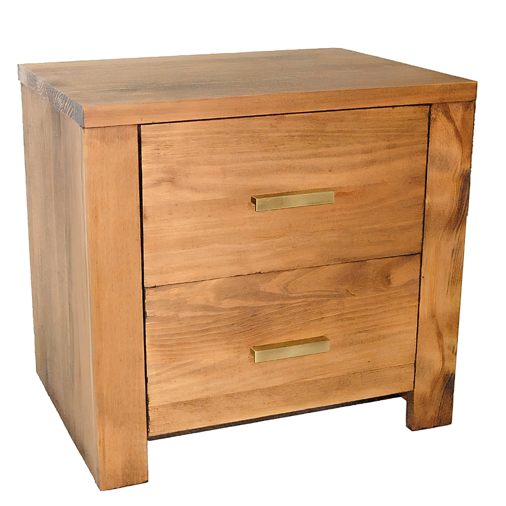 Mesa Cabeceira Viana 2 Gavetas Pinho Mel Ref. 049001